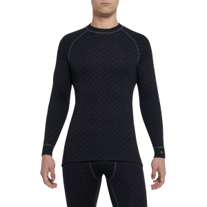 Merino Xtreme Síðerma Ullarnærbolur Herra (220 g/m²) - Svartur/Gráyrjóttur (Black/Dark Grey Melange), M
